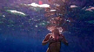 Hot milf's juicy pussy rides big cock underwater in pool sauna deepthroat frenzy