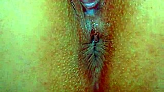 my puffy shaved asian teen pussy slides on glass dildo wet orgasm sensual