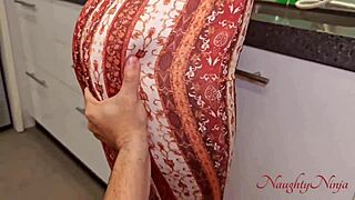 Cleaner lady tempts with her big ass curves