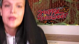 A sexy petite nun next door bends over, sucks my huge cock sloppy, swallows every drop of cum.