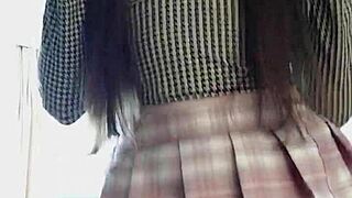 check out this tiktok cutie dancing with innie pussy lips flashing in miniskirt?