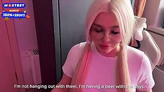 Chubby blonde teen webcam whore rides gamer cock in POV cowgirl frenzy