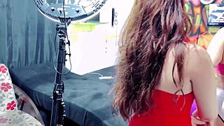 hot teen gets her wet pussy tattooed while sucking off the tattoo artist's husband