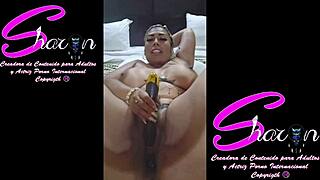 Oiled Mexican big ass milf with piercings licks tits in custom bedroom fuck