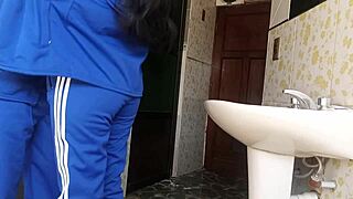 yo grabbing this long hair latina teen in school bathroom for tight pussy toilet quickie 😏