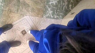 yo grabbing this long hair latina teen in school bathroom for tight pussy toilet quickie 😏