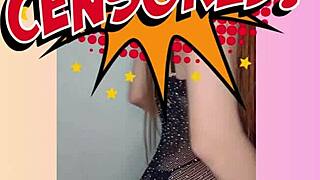 skinny redhead sol megan fire strips sheer lingerie teasing homemade