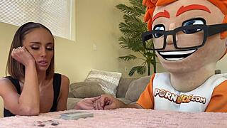 Brunette mystic Christina tongues magic crystal balls at porndudecasting