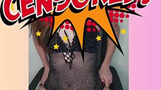 skinny redhead sol megan fire strips sheer lingerie teasing homemade