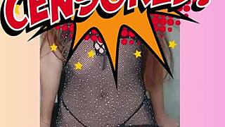 skinny redhead sol megan fire strips sheer lingerie teasing homemade