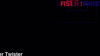 oiled blonde czech babe fists her lesbian partner's gaping pussy deep with toys