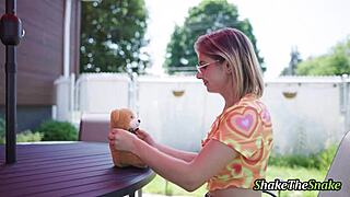 How does a big tits teen handle stepdad's rough cock pounding?!