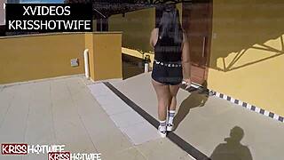 Kriss hotwife, you slut, flaunting big ass and tits in hotel corridor for cuckold eyes?