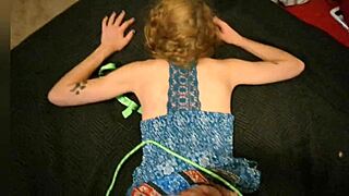 Richelle rose petite spinner takes double creampie doggystyle in full homemade movie