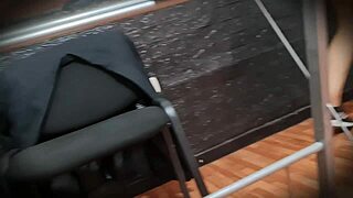 Upskirt View of Cute Argentinian Latina Nataly’s Bare Ass and Tits in Miniskirt No Panties