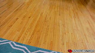 PEYTON ROBBIE BLINDLY DEEPTHROATS STEPBRO'S MONSTER COCK WITH NATURAL TITS BOUNCING