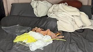 watch me squeeze into this tight lingerie feeling so curvy