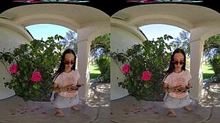 petite jazmin luv rides cock cowgirl then bends for outdoor doggystyle facial