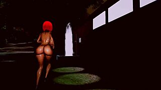 big tits ebony redhead rides cock cowgirl at rest stop!