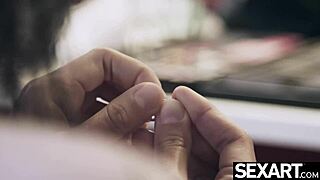 Ever wonder how this petite model heels on fingers clit to screaming orgasms backstage?