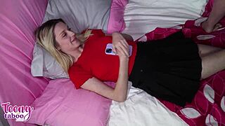 maria anjel rides stepdad's cock in her tight teen pussy