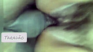 shoving deep in hairy fat pussy then blasting cum down ebony whore's throat