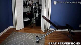 the brazilian brunette with bubble butt teases cocks in jeans during femdom cfnm session