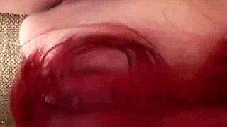 redhead karla rose worships asshole rims and licks balls in homemade pov