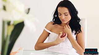 czech milf sapphira a strips sensually undressing her curves for playboy gaze