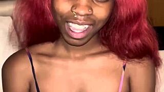 redhead ebony babe hides her slim curves craving big black cock