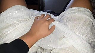 Shy girlfriend licks pussy skillfully in homemade dress skirt pov