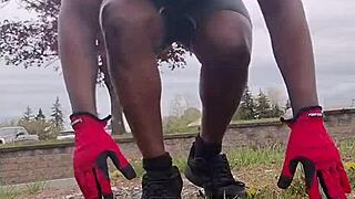 practicing indoor workout routine outdoors boldly