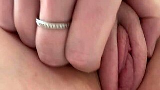 cute blonde milf masturbates wet pussy closeup after bath squirts hard