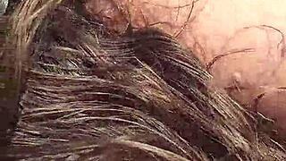 amateur chubby wife sucks cock then bends over bush for doggystyle cum in mouth with hubby watching