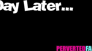 step aunt bends over big tits for nephew's cowgirl doggystyle pounding pov