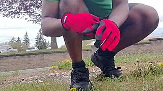 practicing indoor workout routine outdoors boldly