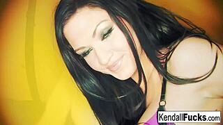 Kendall's Stocking Tease Sparks Brunette's Solo Pussy Masturbation Fetish Cravings