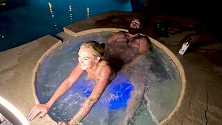 damn deliah grace's curvy blonde body gets creampied doggystyle in hot tub