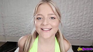 i can't believe this blonde 18+ teen slurps huge bbc like a pro in wild interracial action