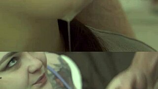 super close-up blowjob ends with cumshot in mouth