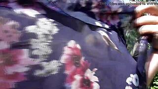 Hairy Mature Flashes Pussy In Aladdin Pants Public Park!