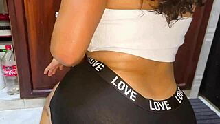 Fucking My Stepmom's Huge Ass in Kitchen While She Flashes Cameltoe Lingerie