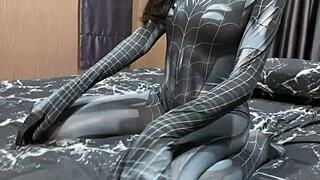 petite asian teen spider girl rides cock wildly horny