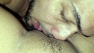 slurping on that bushy neighbor milf's wet pussy