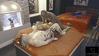 Jay Playhard's interracial threesome with eva may and livie blainn tight pussies