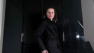 Tall tattooed teen slut sucks monster cock then rides rough in lingerie