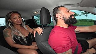 Anne Cristalli's Tight Asshole Takes Lukas Zaad's Milk in Car Ride