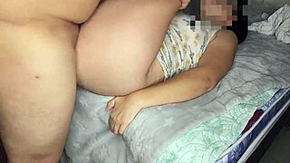 stepdaughter's hairy juicy tight pussy creampie fucked homemade by small cock daddy roleplay