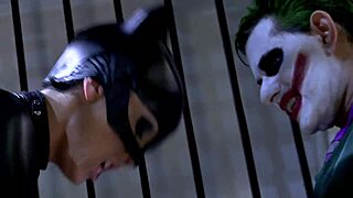 Catwoman Begs For Cum In Threesome Cage Anal Doggystyle Facial Swallows!