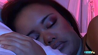 this slutty asian babe's big natural tits bounce during tight anal pounding